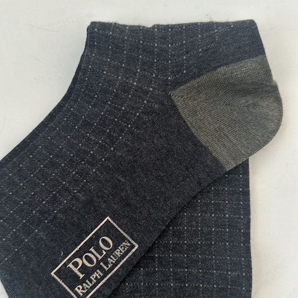 POLO Ralph Lauren Cotton Blend Dark Grey Checkerd Socks NWT - Picture 6 of 6